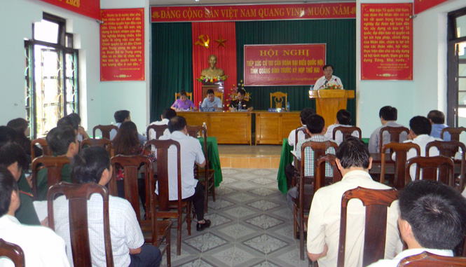 Đoàn đại biểu Quốc hội tỉnh tiếp xúc với cử tri huyện Minh Hóa và tuyên Hóa