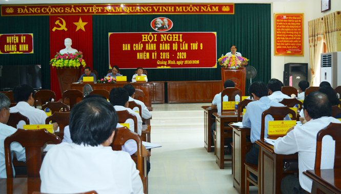 Huyện ủyQuảng Ninh: Tập trung lãnh đạo, chỉ đạo để phấn đấu hoàn thành nhiệm vụ năm 2016