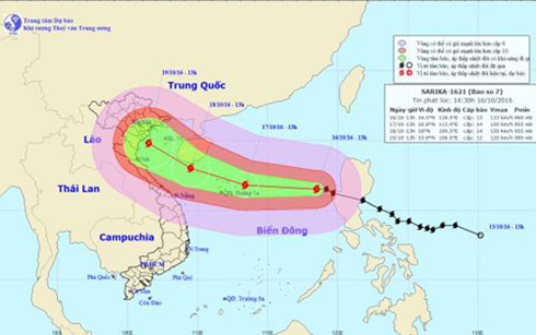 Bão số 7 cách Hoàng Sa 670km, Vịnh Bắc Bộ đêm mai gió giật mạnh