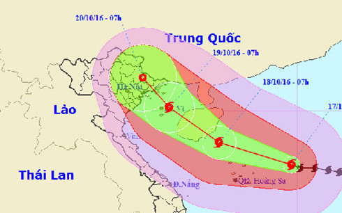 Bão số 7 giật cấp 16 đang tiến gần Hoàng Sa