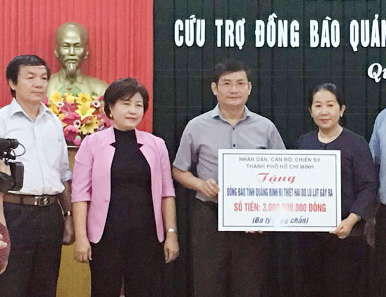 TP. Hồ Chí Minh hỗ trợ 3 tỷ đồng giúp nhân dân Quảng Bình khắc phục thiệt hại mưa lũ
