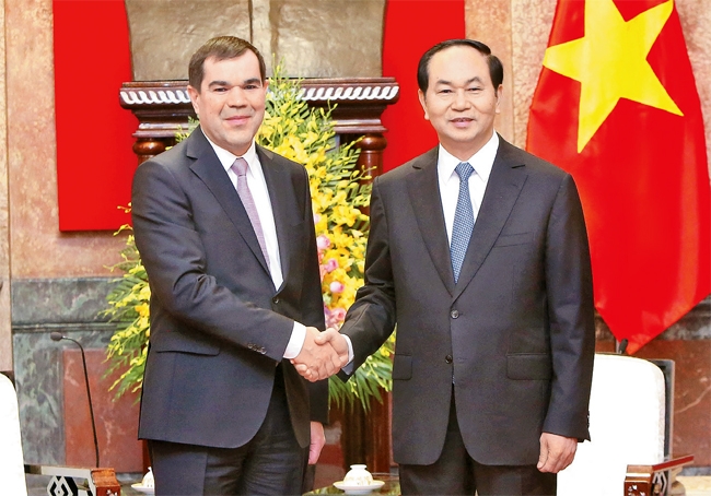 Chủ tịch nước Trần Đại Quang tiếp Chủ tịch Ủy ban An ninh quốc gia Bê-la-rút và Điều phối viên Thường trú LHQ tại Việt Nam