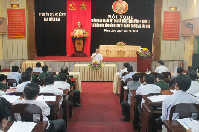 Ban Tuyên giáo Tỉnh ủy: Thông báo nhanh kết quả Hội nghị Trung ương 4 (khóa XII)