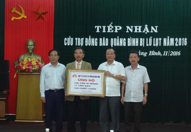 Ban Cứu trợ tỉnh tiếp nhận hỗ trợ khắc phục hậu quả lũ lụt