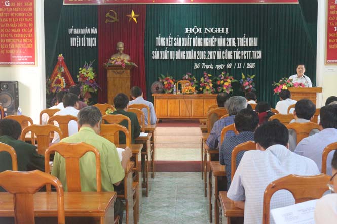 Bố Trạch: Triển khai sản xuất vụ đông-xuân 2016-2017