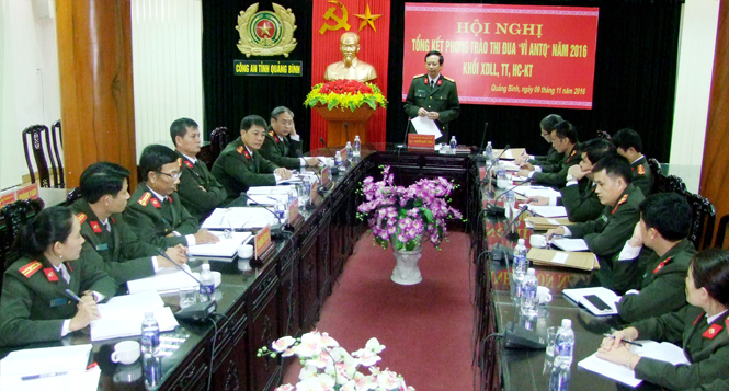 Khối xây dựng lực lượng, thanh tra, hậu cần kỹ thuật-Công an tỉnh: Tổng kết phong trào thi đua năm 2016