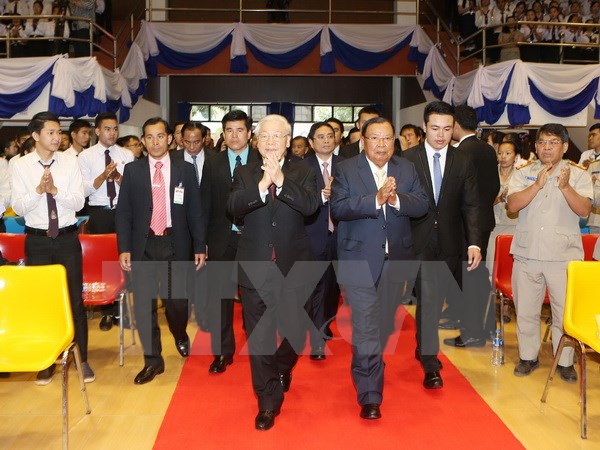 Tổng Bí thư Nguyễn Phú Trọng phát biểu tại Đại học Quốc gia Lào