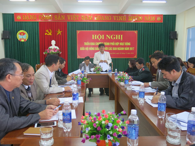 Triển khai chương trình phối hợp hoạt động giữa Hội Nông dân tỉnh với các ban, ngành năm 2017