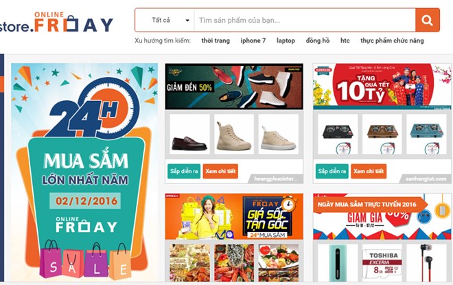 Online Friday 2016: Doanh thu của 30 doanh nghiệp lớn đạt 644 tỷ đồng
