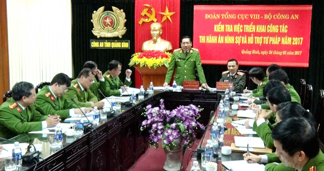 Tổng cục VIII, Bộ Công an: Kiểm tra công tác thi hành án hình sự và hỗ trợ tư pháp tại Công an tỉnh
