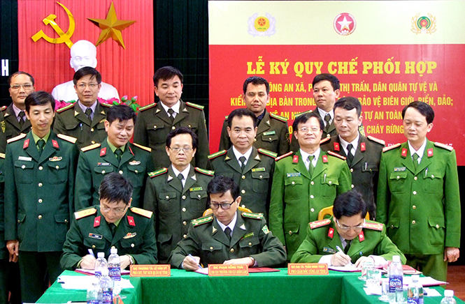 Ký kết quy chế phối hợp bảo vệ trật tự an toàn xã hội