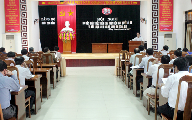 Đảng ủy Khối các cơ quan tỉnh: Quán triệt, triển khai thực hiện Nghị quyết số 08 và Kết luận số 10 của Bộ Chính trị