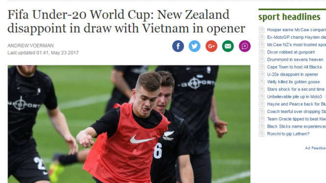 Truyền thông thế giới khen ngợi màn trình diễn của U-20 VN