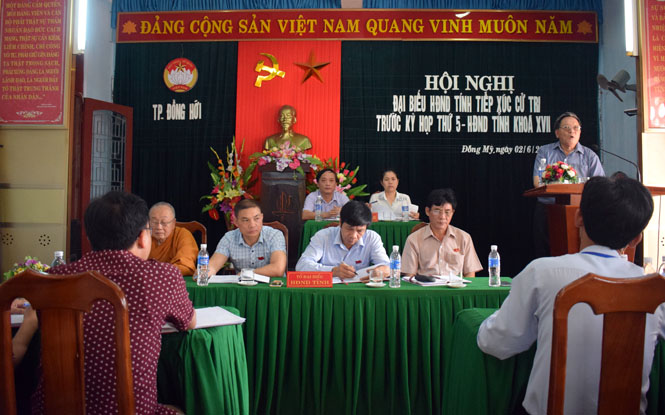 Đại biểu HĐND tỉnh tiếp xúc cử tri trước kỳ họp thứ 5, HĐND tỉnh khóa XVII