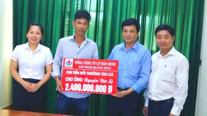 Bồi thường 2,4 tỷ đồng cho tàu cá bị chìm