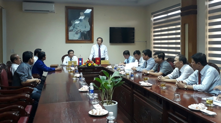 Thường trực Tỉnh ủy: Tiếp xã giao Đoàn cán bộ cấp cao tỉnh Khăm Muộn