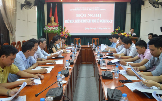 Phổ biến, triển khai Nghị định số 49/2017/NĐ-CP