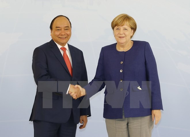 Thủ tướng Nguyễn Xuân Phúc hội đàm với Thủ tướng Đức Angela Merkel