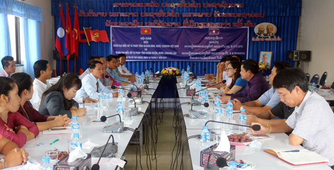 Đoàn công tác Sở Tư pháp Quảng Bình thăm và làm việc với Sở Tư pháp tỉnh Khăm Muộn (Lào)