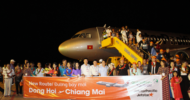 Đón chuyến bay quốc tế đầu tiên Chiang Mai-Đồng Hới