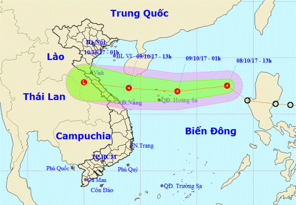 Áp thấp nhiệt đới tiếp tục mạnh thêm, Trung Bộ sẽ có mưa to