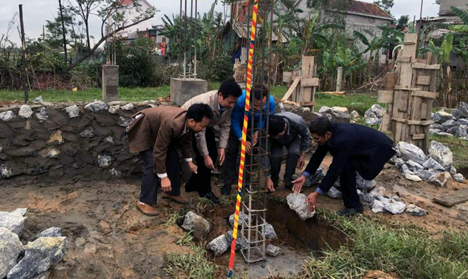 Khởi công công trình thanh niên 'Nhà văn hóa vượt lũ thôn Thuận Hòa'