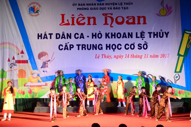 Lệ Thủy: Liên hoan hát dân ca-hò khoan Lệ Thủy bậc THCS