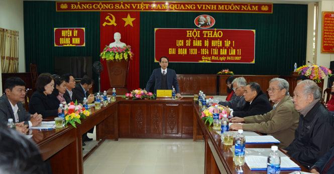 Hội thảo tái bản lần thứ nhất tập Lịch sử Đảng bộ huyện Quảng Ninh