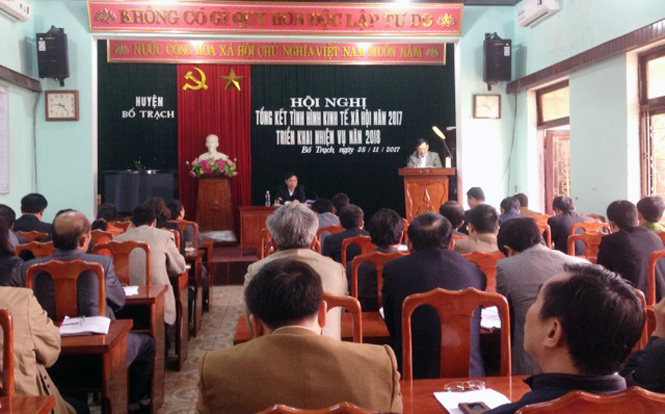 Huyện Bố Trạch đã hoàn thành tất cả các chỉ tiêu kế hoạch của năm 2017