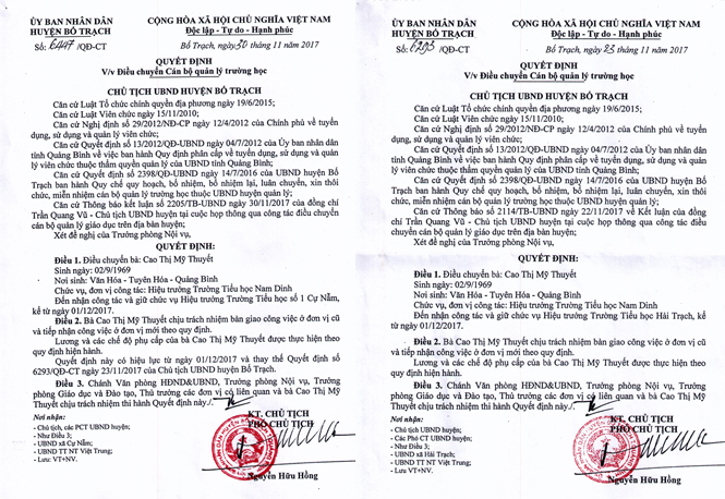 Việc kỷ luật và điều chuyển Hiệu trưởng Trường tiểu học Nam Dinh: Bộ Giáo dục-Đào tạo yêu cầu báo cáo sự việc