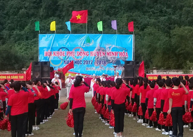 Minh Hóa: Tổ chức Hội khỏe Phù Đổng năm học 2017-2018