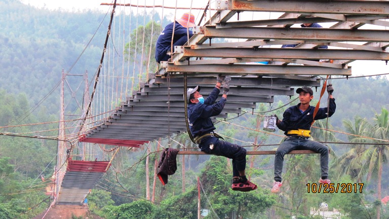 Hoàn thành sửa chữa cầu treo Liên Trạch trước Tết Dương lịch
