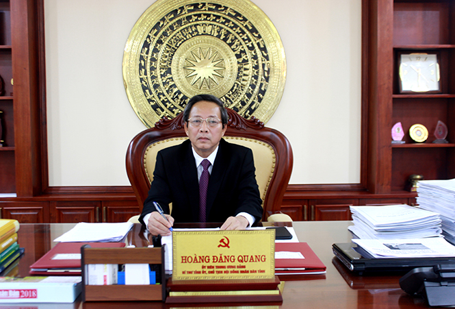 Thư chúc mừng năm mới Xuân Mậu Tuất 2018 của đồng chí Hoàng Đăng Quang, Ủy viên Trung ương Đảng, Bí thư Tỉnh ủy, Chủ tịch HĐND tỉnh