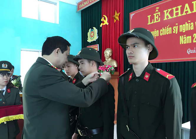 Khai giảng lớp huấn luyện chiến sỹ nghĩa vụ trong Công an tỉnh Quảng Bình năm 2018