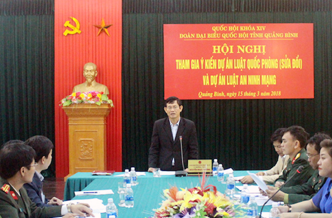 Đoàn đại biểu Quốc hội tỉnh: Lấy ý kiến vào dự án Luật Quốc phòng (sửa đổi) và Luật An ninh mạng