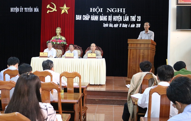 Huyện ủy Tuyên Hóa: Triển khai giải pháp thực hiện nhiệm vụ quý II năm 2018