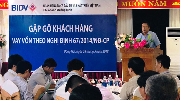 BIDV Quảng Bình: Dư nợ vay vốn 186 tỷ đồng theo Nghị định 67 của Chính phủ