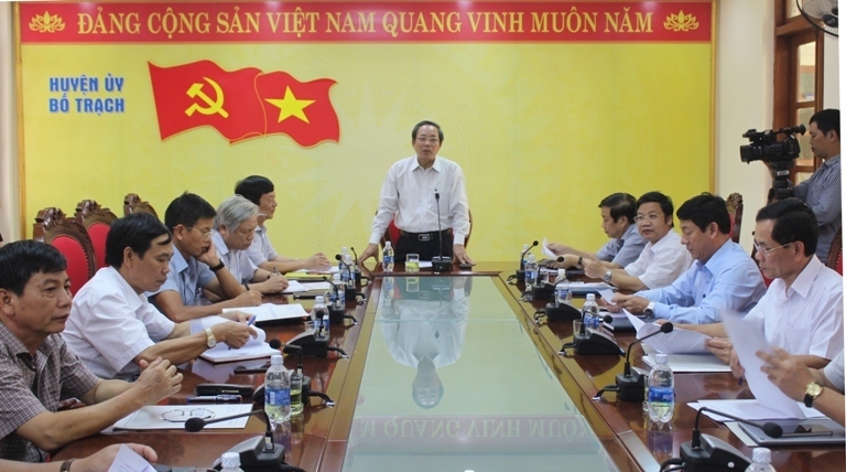 Đồng chí Bí thư Tỉnh uỷ làm việc với Ban Thường vụ Huyện uỷ Bố Trạch