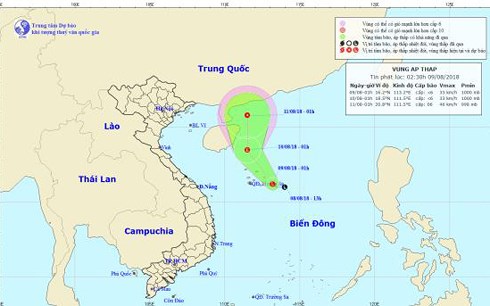 Áp thấp di chuyển mỗi giờ 10-15km, có khả năng mạnh thêm