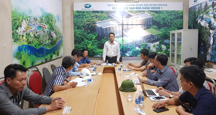 Đẩy nhanh tiến độ thi công Khu du lịch nghỉ dưỡng và phục hồi chức năng suối nước nóng Bang