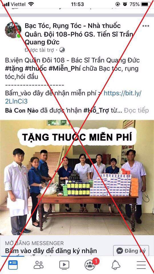 Bệnh viện Quân đội 108 lên tiếng về các phòng khám giả mạo