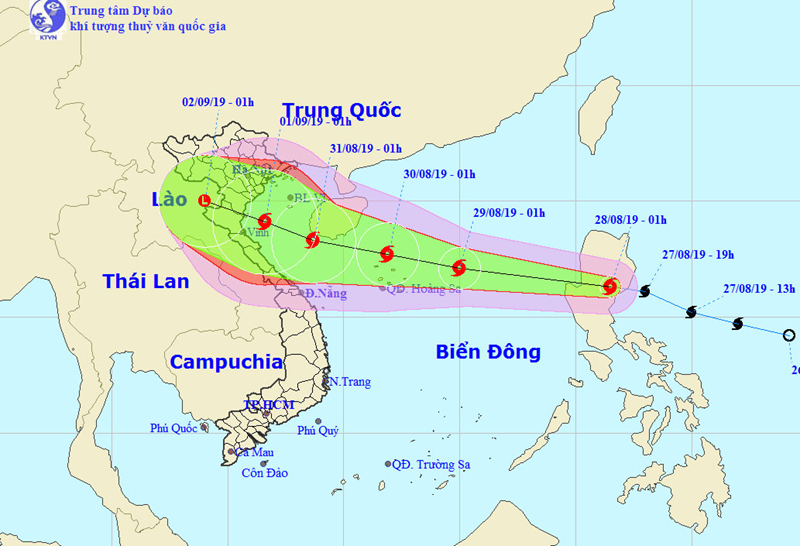 Bão Podul giật cấp 10 đã vào Biển Đông