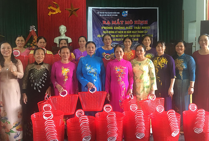 Hội LHPN huyện Quảng Ninh: Ra mắt mô hình "phòng, chống rác thải nhựa"