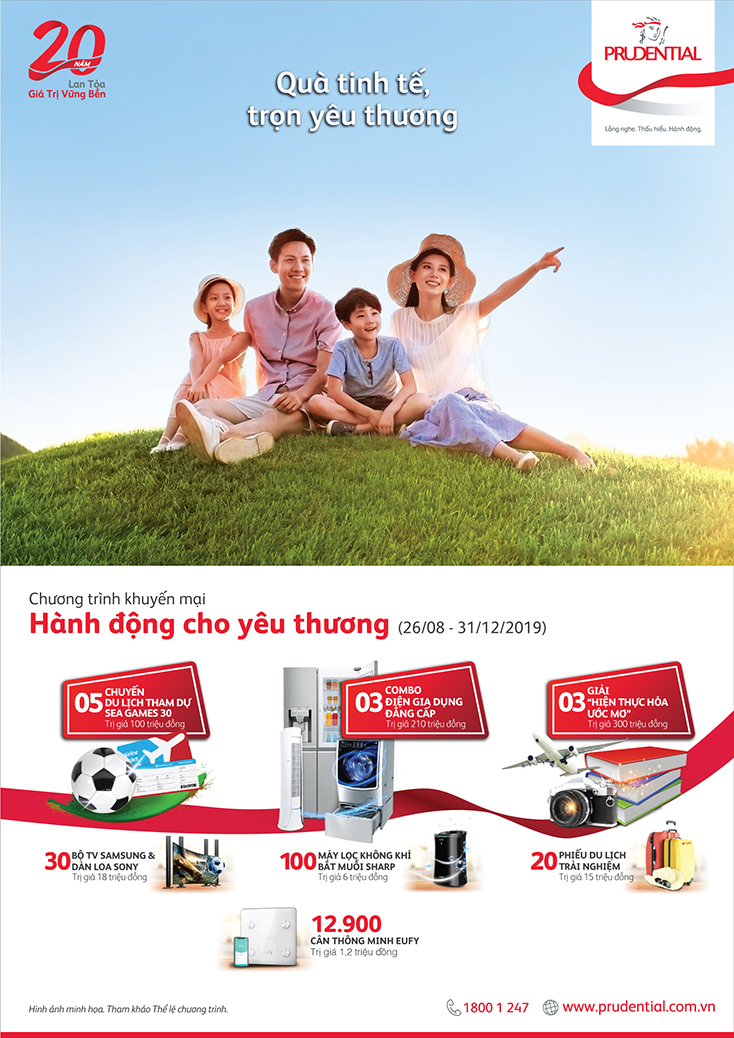 Prudential Việt Nam triển khai chương trình khuyến mại "Hành động cho yêu thương"