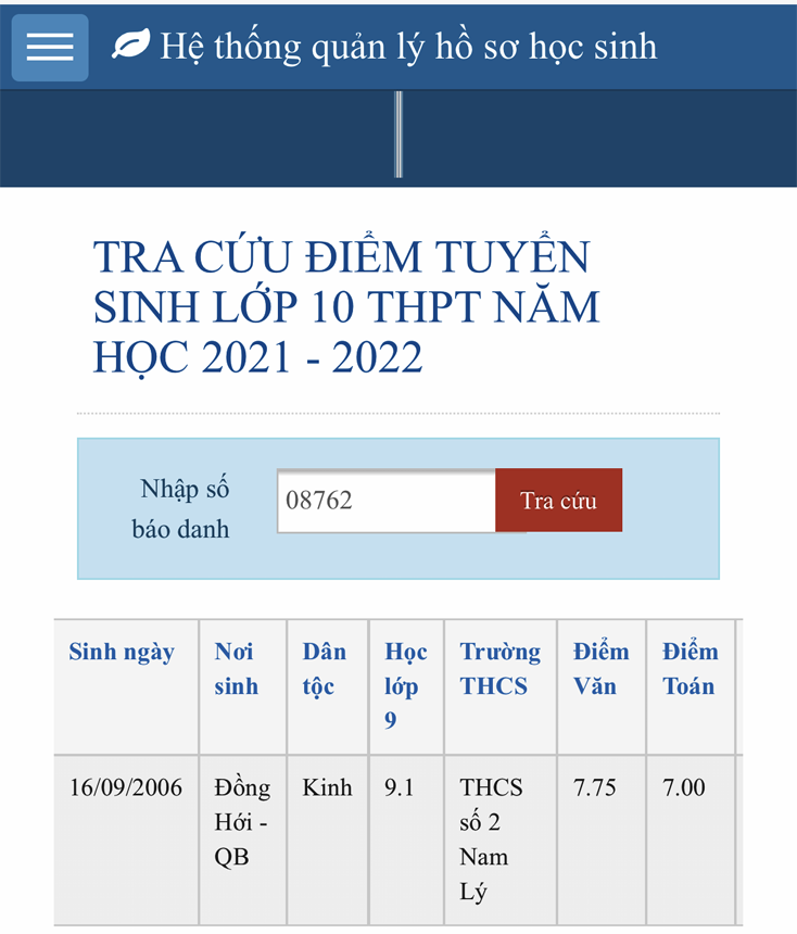 Lần đầu tiên thông báo kết quả thi tuyển sinh vào lớp 10 THPT bằng hình thức tra cứu trực tuyến