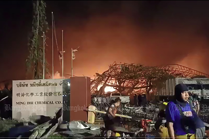 Nổ nhà máy hóa chất ở ngoại ô thủ đô Bangkok, Thái Lan