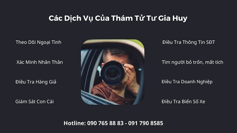 Các dịch vụ thám tử tư ở công ty Gia Huy