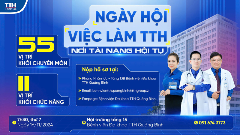 Bệnh viện đa khoa TTH Quảng Bình thông báo tuyển dụng