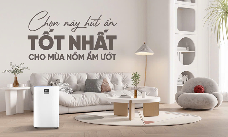 Sàn nhà khô ráo nhờ máy hút ẩm không khí