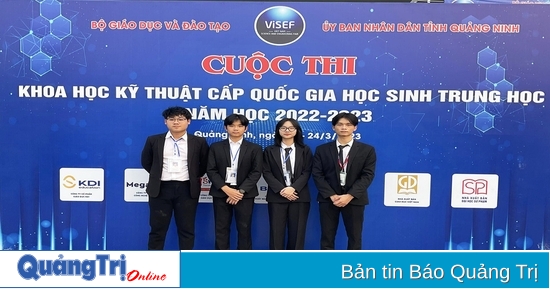 Đoàn học sinh Quảng Trị đoạt giải Nhì và giải Tư tại Cuộc thi Khoa học kỹ thuật cấp quốc gia